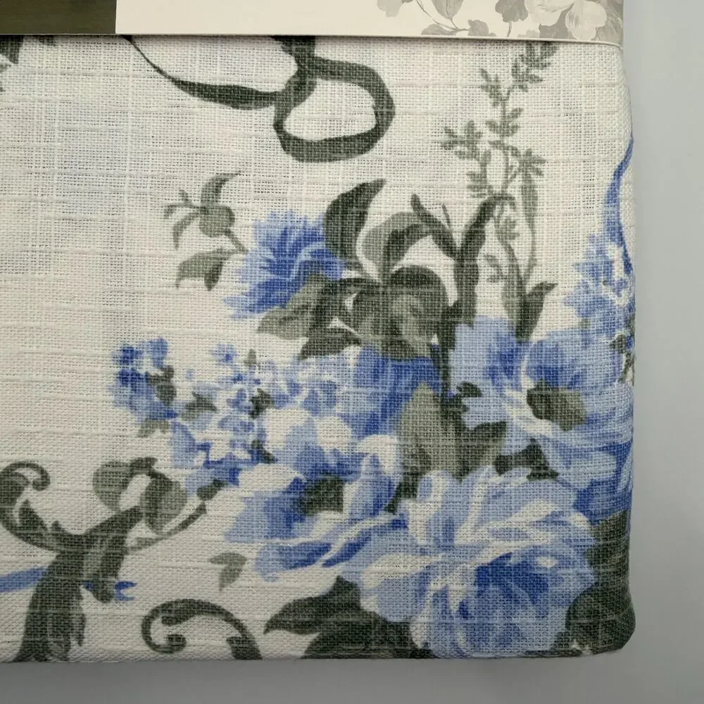 Laura Ashley Pricilla's Bows Shower Curtain Floral Cottagecore Blue White 72x72